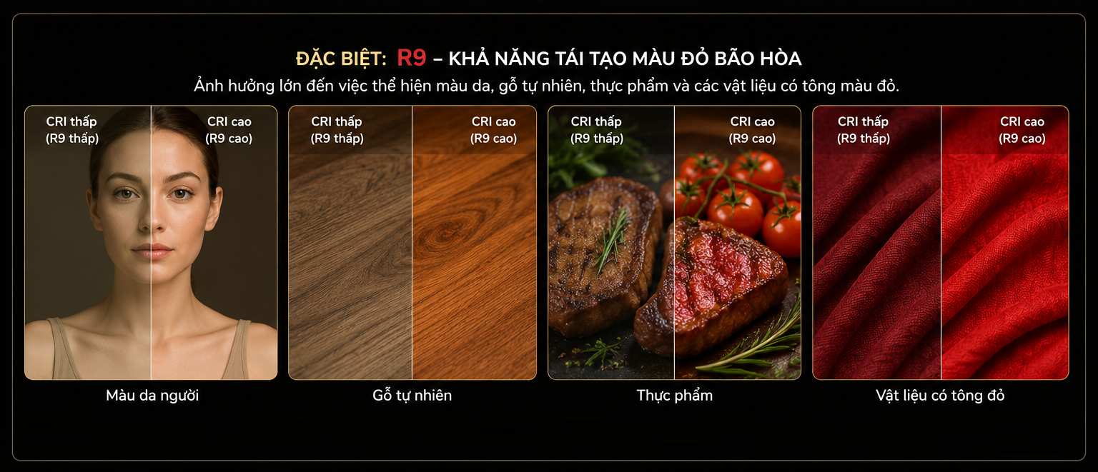 Chỉ số CRI là gì? Vì sao CRI quyết định chất lượng ánh sáng và màu sắc của không gian?